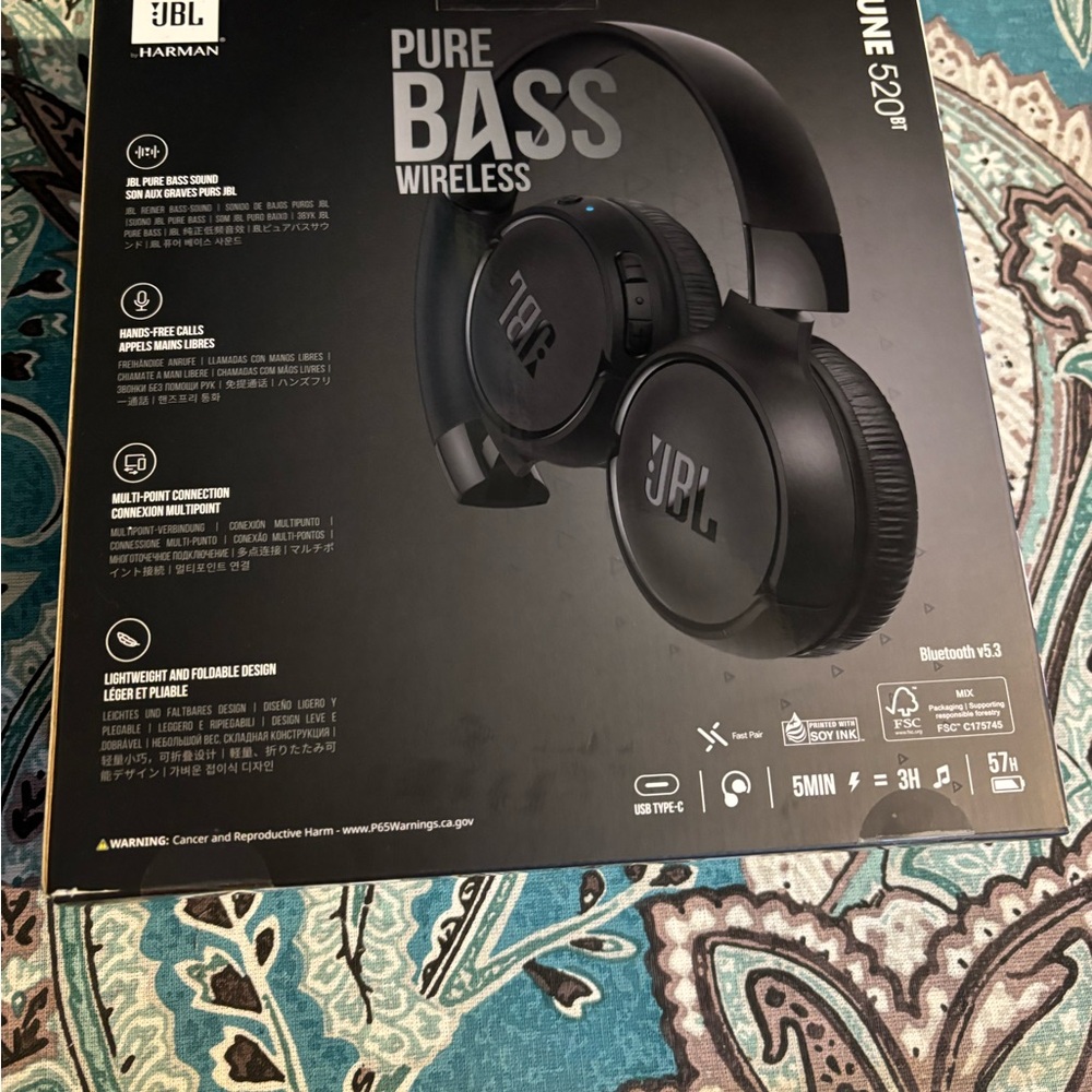 JBL Black Over-Ear Headphones with Pure Bass Sound